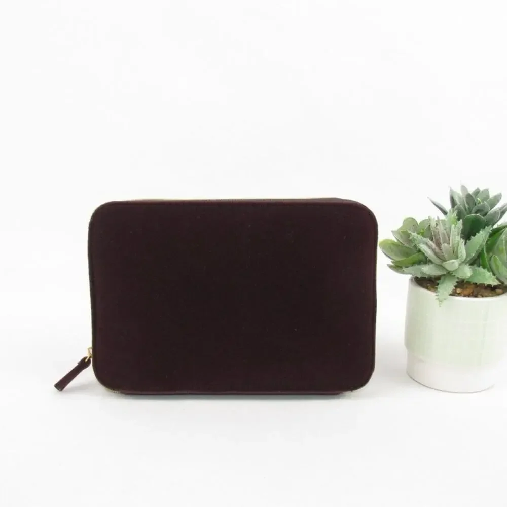 Dolce & Gabbana Intense Burgundy Velvet Jewelry Travel Case